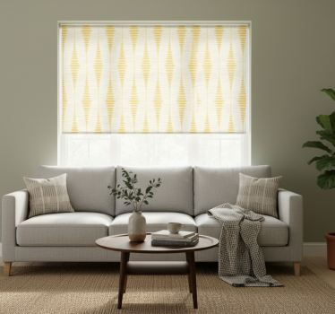 Modern roller blind in yellow rabaul ikat - TenStickers