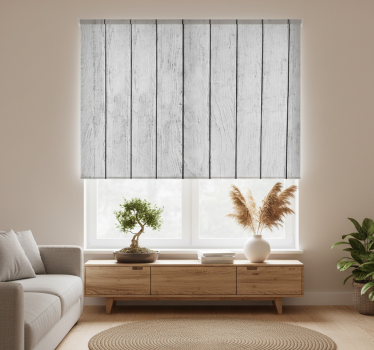 Modern roller blind japandi style white slats - TenStickers