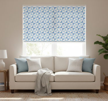 Modern roller blind light blue triangle pattern - TenStickers