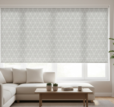 Modern roller blind minimalist light grey geo pattern - TenStickers