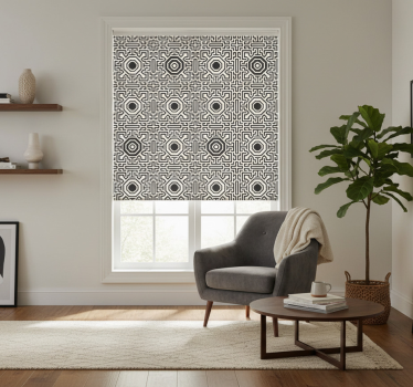 Modern roller blind octagon and lines design - TenStickers