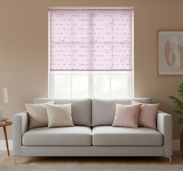 Modern roller blind pattern-decor heart silhouettes - TenStickers