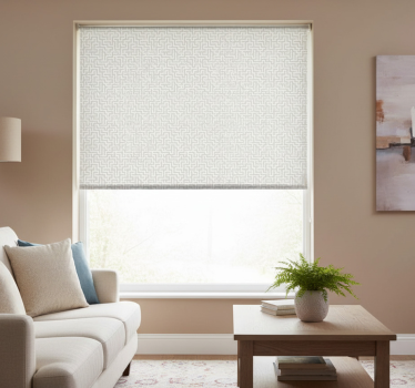Modern roller blind silver maze pattern - TenStickers
