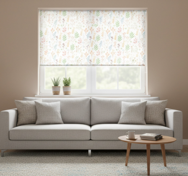 Modern roller blind simple symbols on white - TenStickers