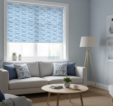 Modern roller blind small waves design - TenStickers