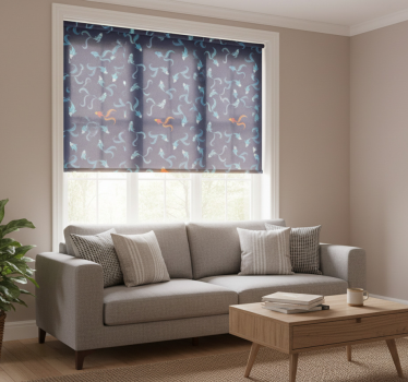 Modern roller blind unique orange fish design - TenStickers