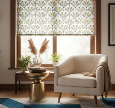 Modern roller blind vintage gatsby fan design - TenStickers