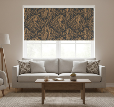 Modern roller blind with coffee tree branch design - TenStickers
