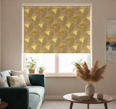 Modern roller blind with eclectic golden geometry - TenStickers