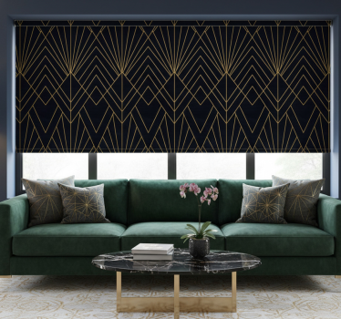 Modern roller blind with elegant gold designs - TenStickers
