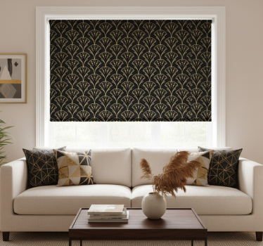 Modern roller blind with elegant golden patterns - TenStickers