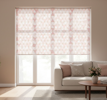Modern roller blind with gold lines and soft hues - TenStickers