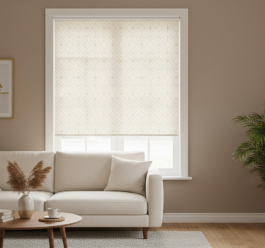 Modern roller blind with golden rustic lines pattern - TenStickers