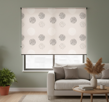 Modern roller blind with gray circle line texture - TenStickers
