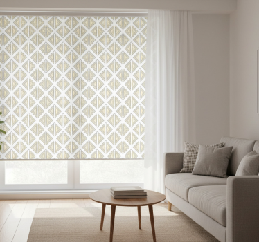 Modern roller blind with grey patterns and gold lines - TenStickers