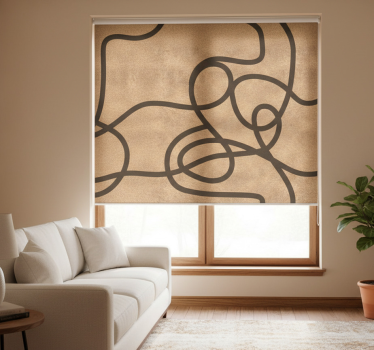 Modern roller blind with irregular brown lines - TenStickers