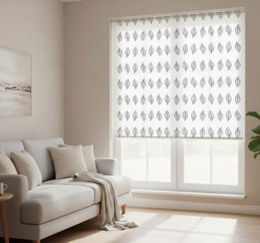 Modern roller blind with leaf-shaped minimalistic stripes - TenStickers