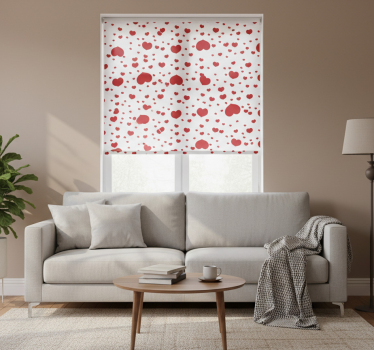 Modern roller blind with little and big hearts - TenStickers