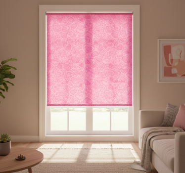 Modern roller blind with mixed hearts pattern - TenStickers