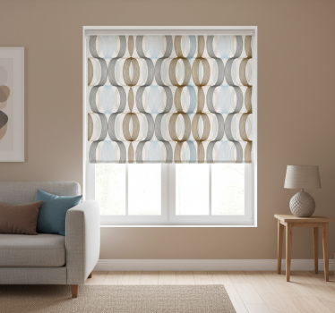 Modern roller blind with oval lines design - TenStickers
