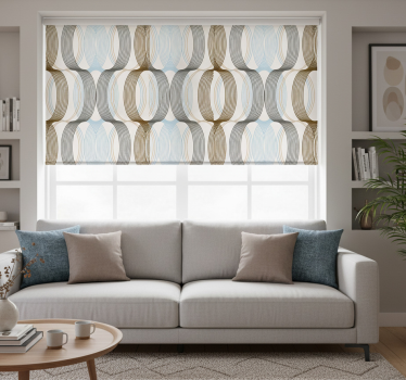 Modern roller blind with oval lines design - TenStickers
