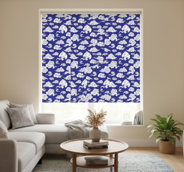 Modern roller blind with white clouds on blue background - TenStickers