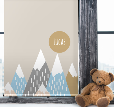 Nordic mountains with name skandinavian roller blind - TenStickers