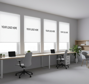 Office roller blind with custom business logo - TenStickers
