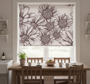 Old sunflowers kitchen roller blind - TenStickers