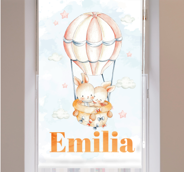 Pastel balloon with sweet animals Blind art - TenStickers