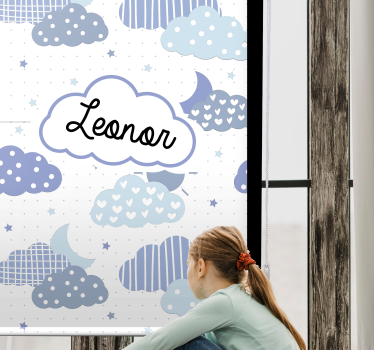 Personalised cloud pattern roller blind clouds - TenStickers