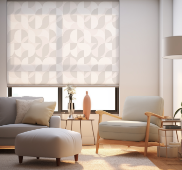 Retro White Tones Living Room Roller Blind - TenStickers