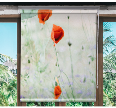 Smudged away red poppies Flower roller blind - TenStickers