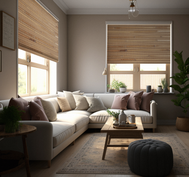 Striped light brown planks Rustic roller blind - TenStickers