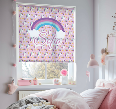 Unicorn pattern custom printed window roller blind - TenStickers