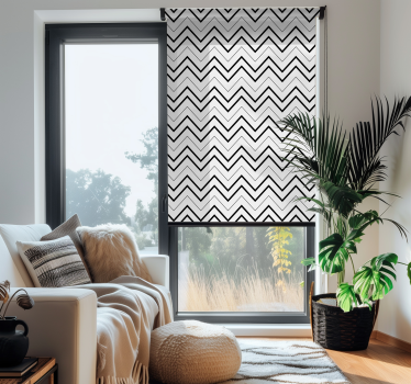 Zig zag gray stripes Modern roller blind - TenStickers