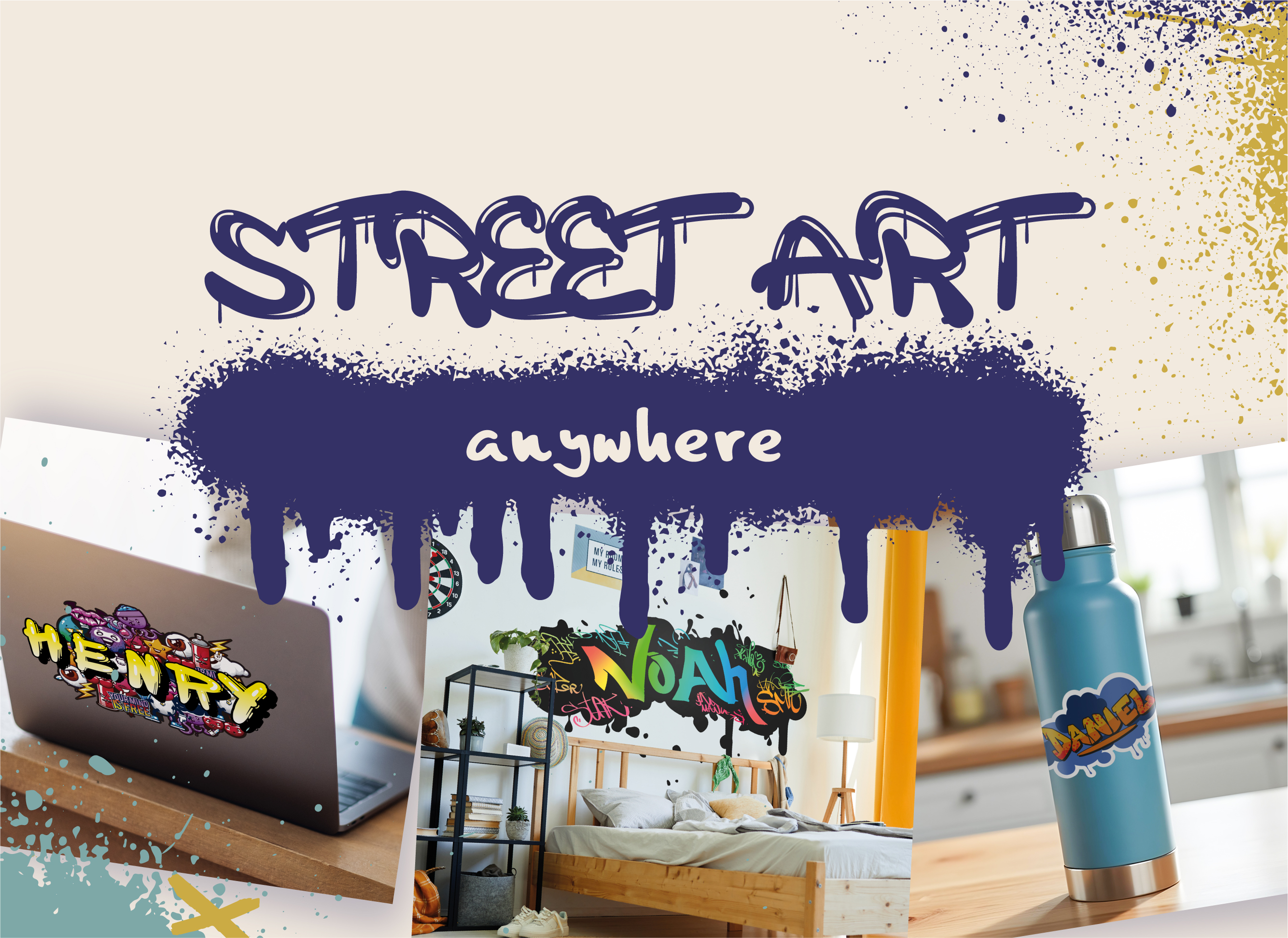 Custom graffiti wall stickers: