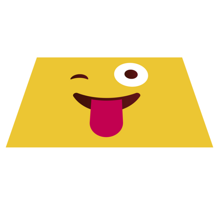 Modern emoji winking face children placemats - TenStickers