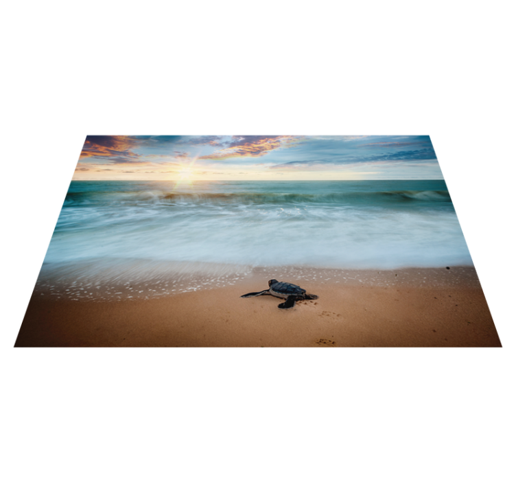 Turtle on beach placemat for home - TenStickers
