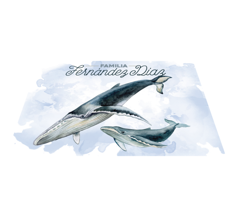 Customisable placemat whale family design - TenStickers