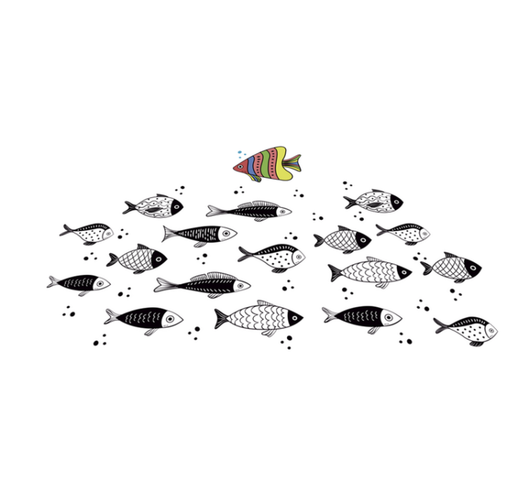 Original placemat colorful fish design - TenStickers