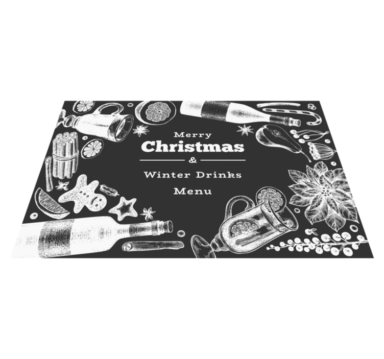 Christmas placemat festive drink menu - TenStickers