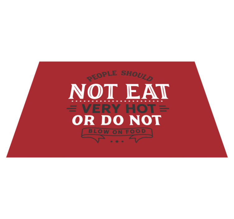 Placemat with quote eat mindfully - TenStickers