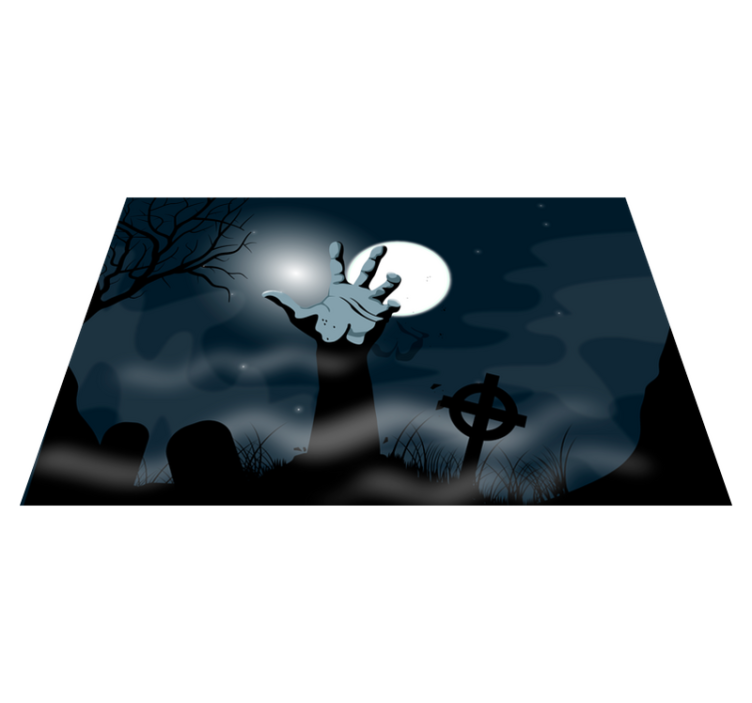 Halloween placemat spooky graveyard design - TenStickers