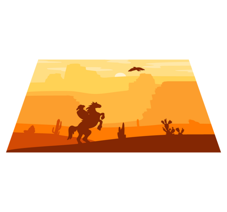Original placemat silhouetted cowboy scene - TenStickers