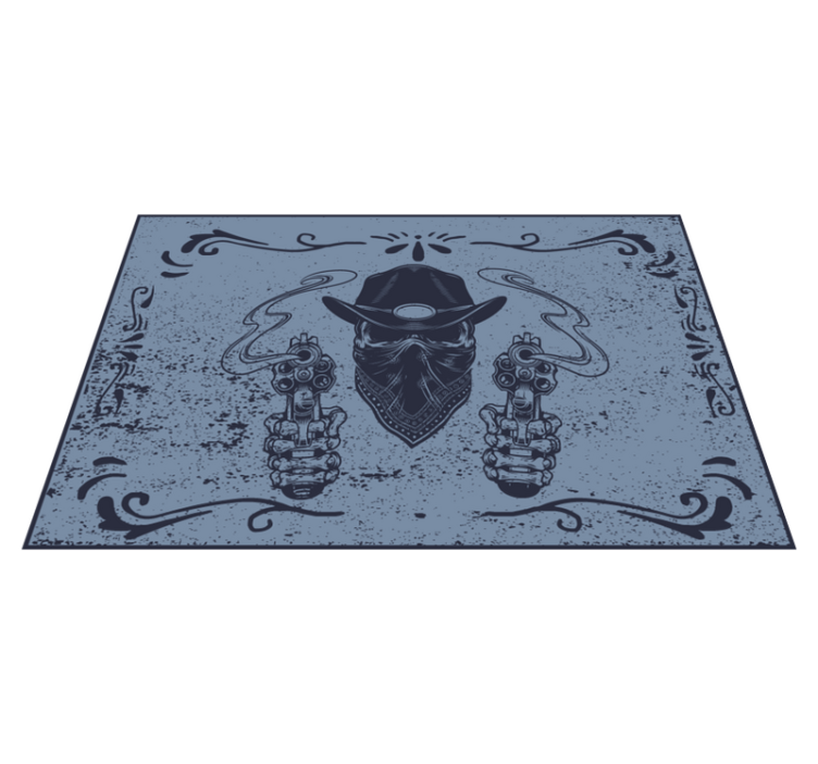 Original placemat cowboy face with guns design - TenStickers