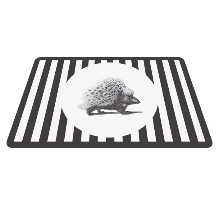 Original placemat porcupine silhouette design - TenStickers