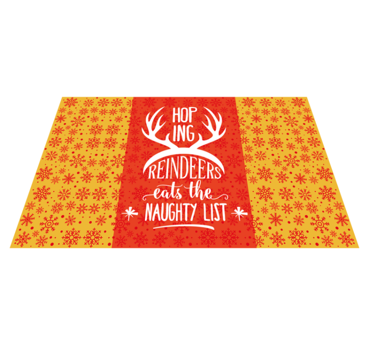 Christmas placemat with reindeer antlers quote - TenStickers