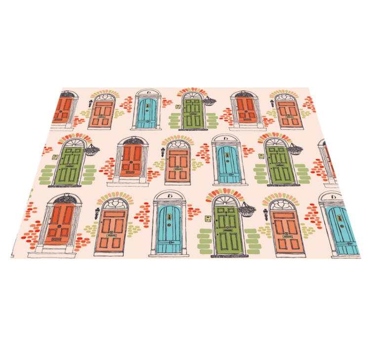 Original placemat colorful door designs - TenStickers