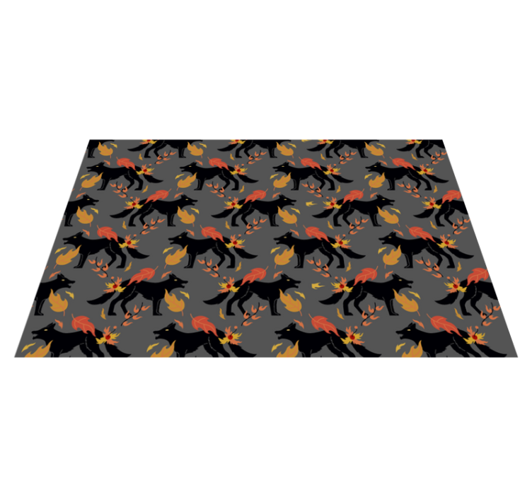 Halloween placemat foxes and flames - TenStickers